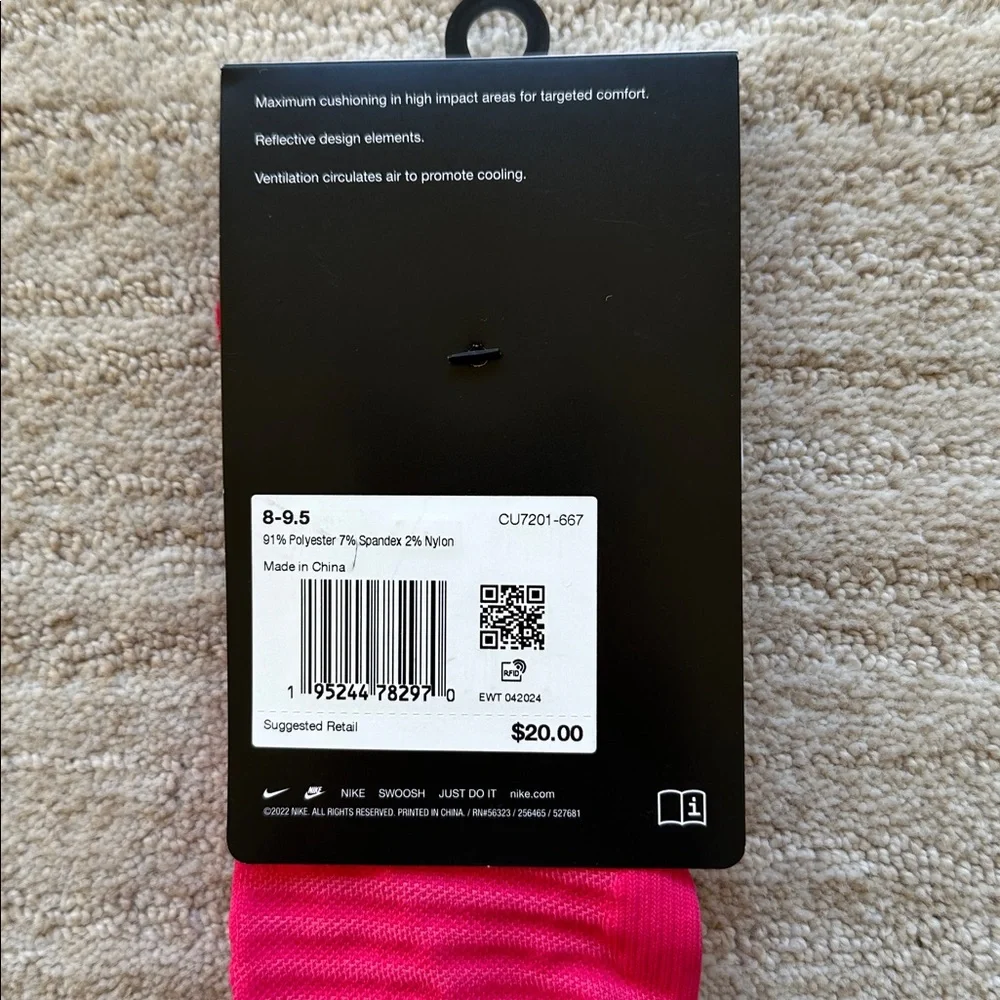 NWT 2 Pairs of Nike Spark Cushioned No-Show Running Socks Women 9.5-11 Men 8-9.5